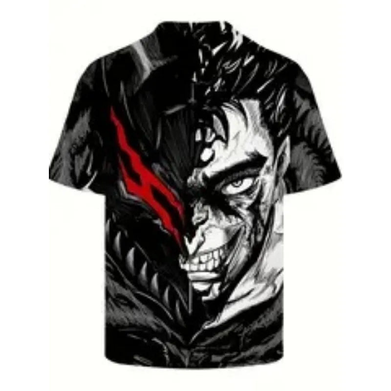 Japan Anime Comics Berserk ベルセルク 3D Print Role Hobby Clothing Short Sleeve T-Shirt Oversized Top Quick-Drying Tee Animation Fans