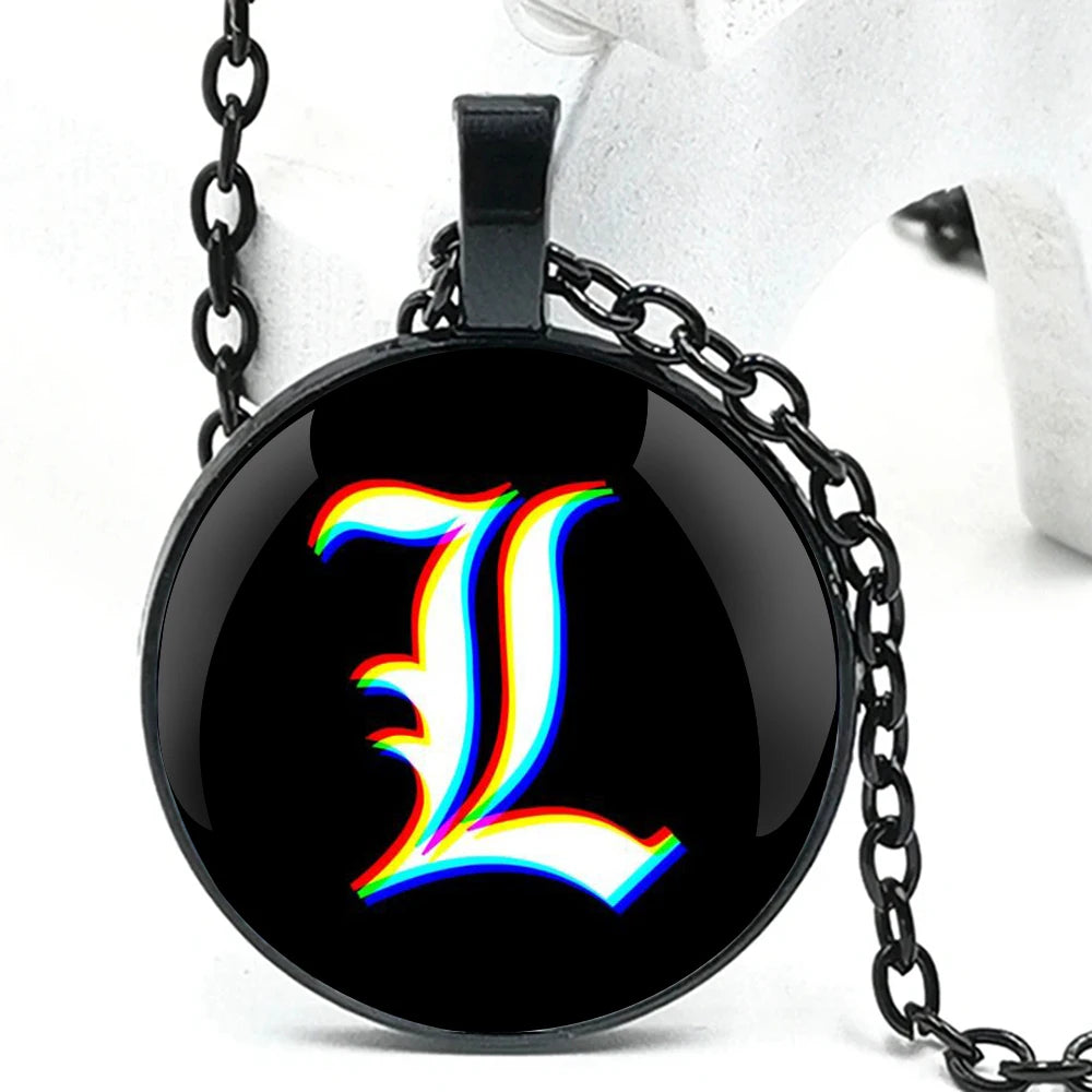 Anime Death Note Design Glass Dome Pendant Necklaces Women Men Jewelry Accessories Birthday Gifts for Kids