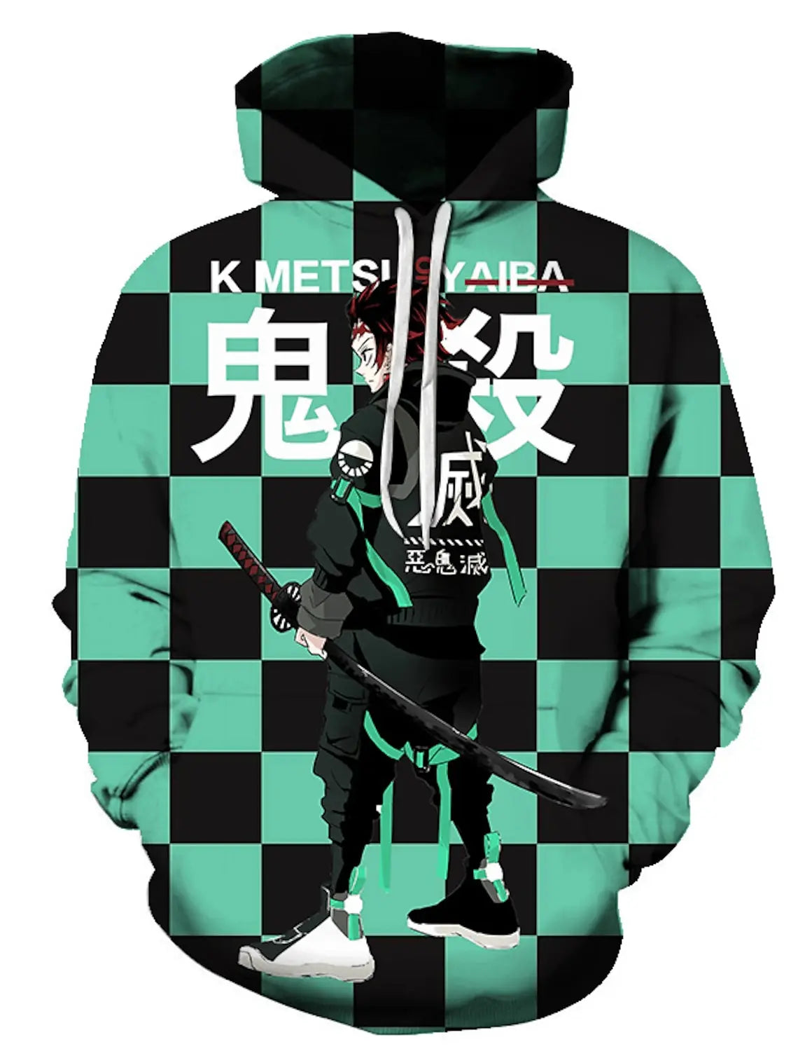 Anime Demon Slayer Tanjiro Hoodie 3D Anime Print Men and Women Hooded Sweatshirt