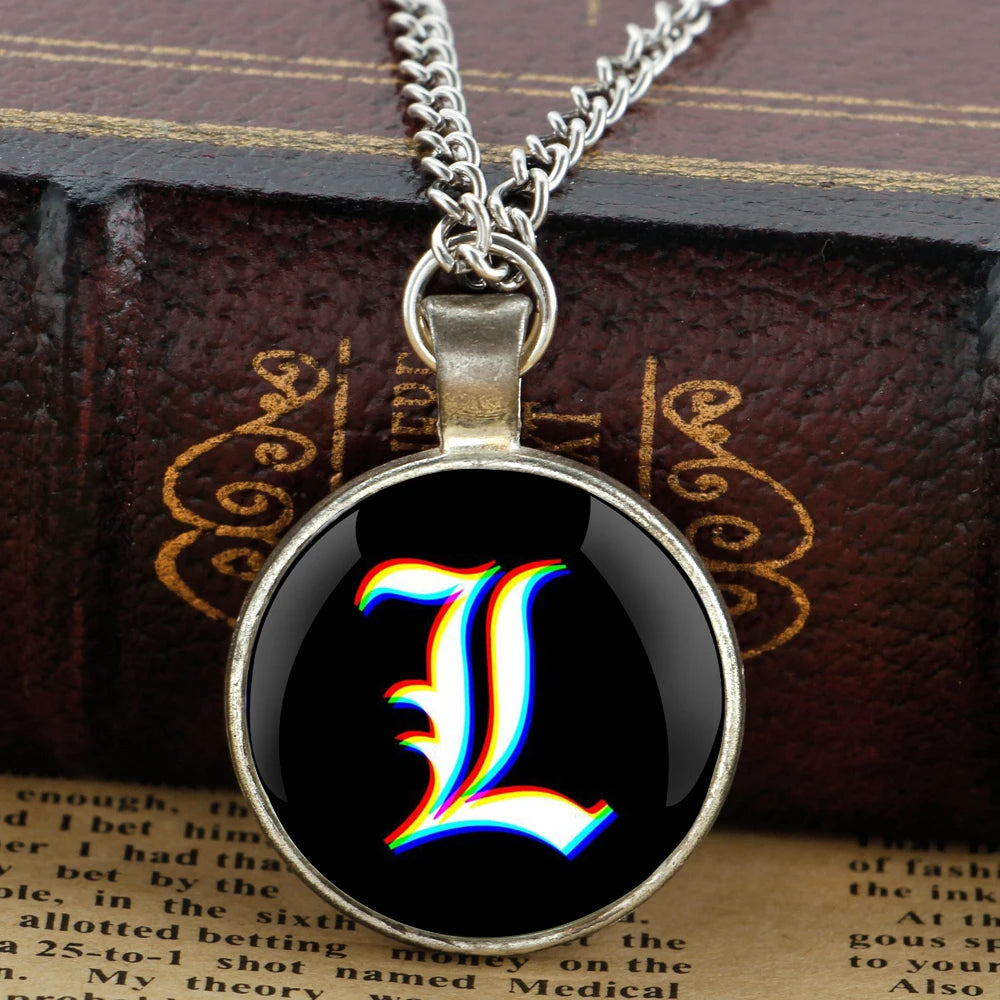 Anime Death Note Design Glass Dome Pendant Necklaces Women Men Jewelry Accessories Birthday Gifts for Kids