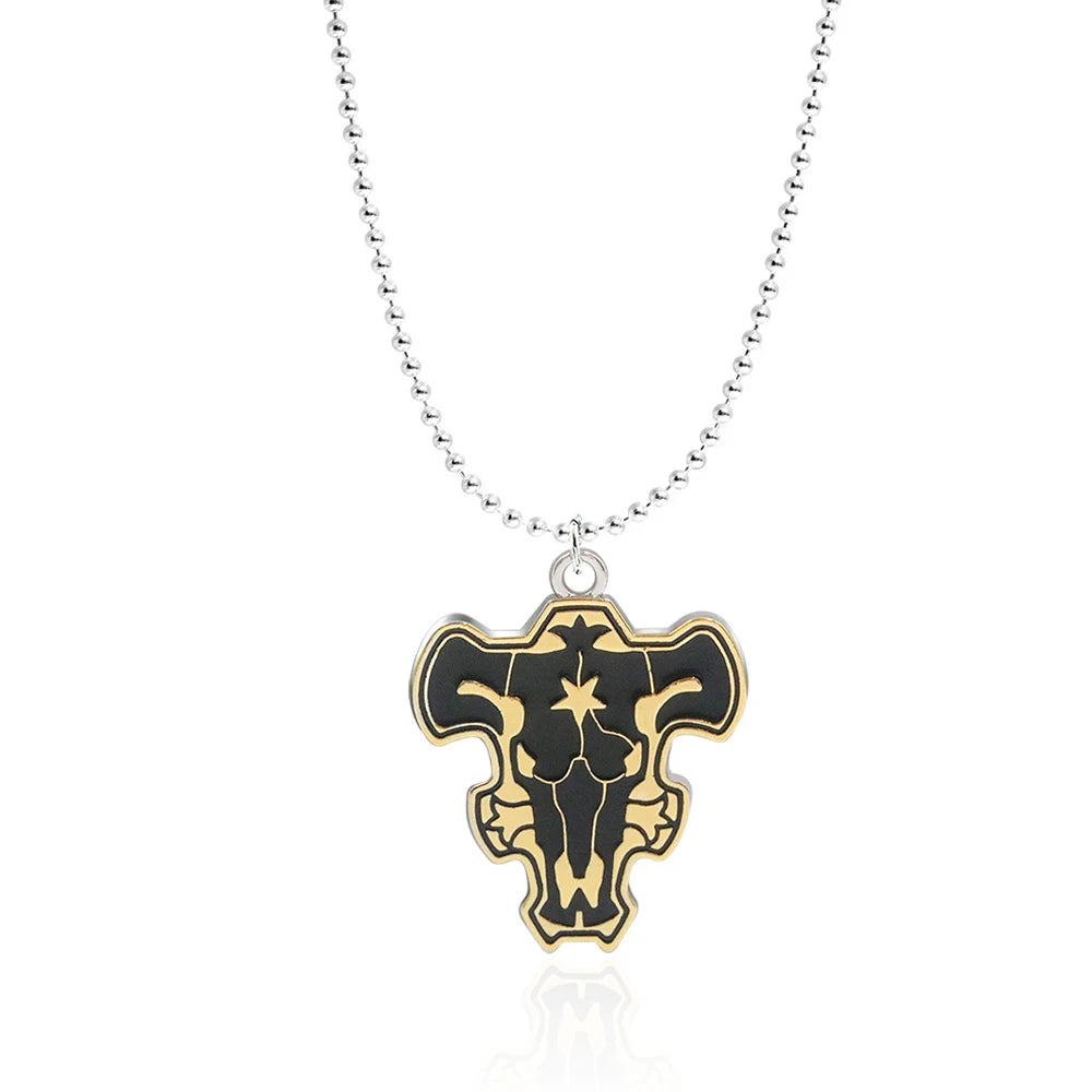 Anime Black Clover Necklace Asta Black Bulls Yuno Pendant Necklace for Women or Men Cosplay Jewelry