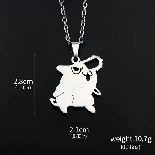 Anime Chainsaw Man Necklace Cosplay Props Cartoon Chainsaw Devil Pochita Necklace for Women Men Car Keyring Jewelry Fans Gifts