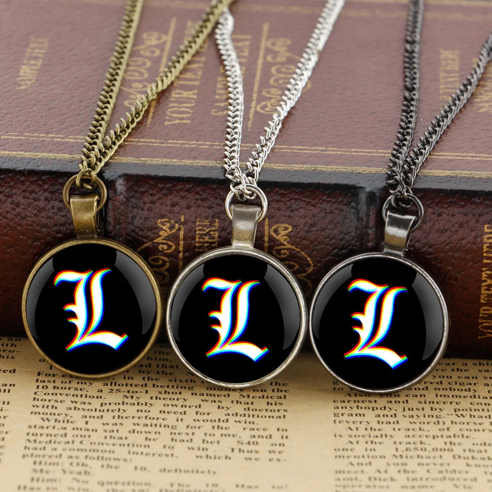 Anime Death Note Design Glass Dome Pendant Necklaces Women Men Jewelry Accessories Birthday Gifts for Kids