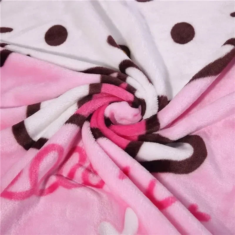 Hello Kitty Soft Fluffy Blanket Cartoon Cute Plush Kawaii Blanket Perfect for Girls Multifunctional Blanket Birthday Gift