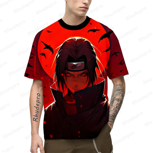 Anime Naruto T-Shirt Short Sleeve Itachi Akatsuki Uchiha Tee  