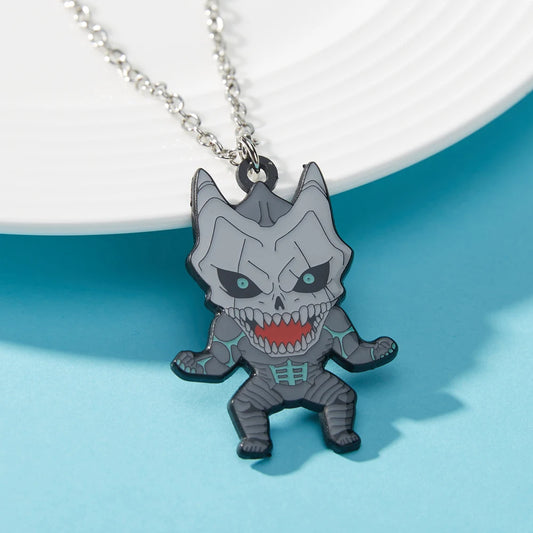 Anime Kaiju the No. 8 Necklace Periphery Jewelry Cartoon Enamel Pendant Necklace Comic Con Gift