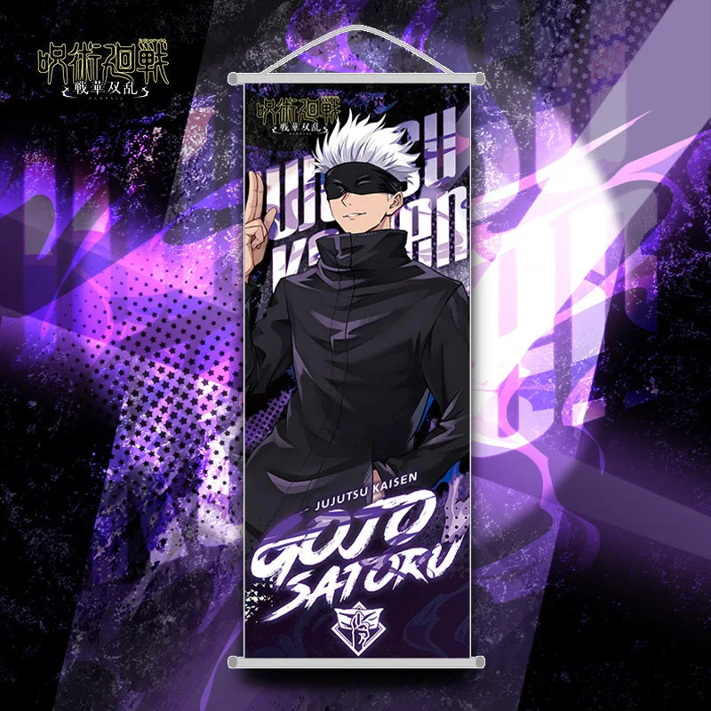 New  Jujutsu Kaisen Itadori Yuji Anime Peripherals Hanging Poster Satoru Gojo Geto Suguru Scroll Mural 25*70Cm