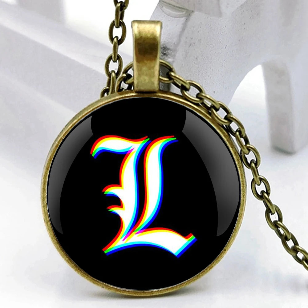 Anime Death Note Design Glass Dome Pendant Necklaces Women Men Jewelry Accessories Birthday Gifts for Kids