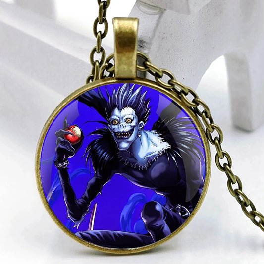 Anime Death Note Figure Ryuk Ryuuku Rem Glass Dome Pendant Necklaces Women Men Jewelry Accessories Unique Gifts for Men Women