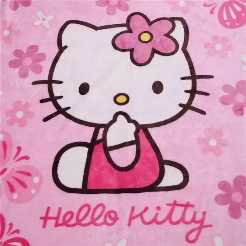 Hello Kitty Soft Fluffy Blanket Cartoon Cute Plush Kawaii Blanket Perfect for Girls Multifunctional Blanket Birthday Gift