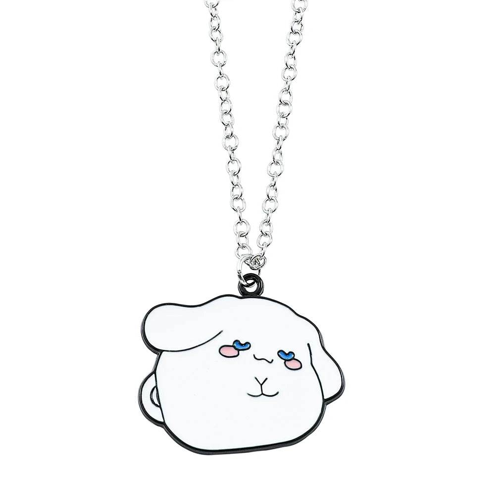 Anime Sanrio Necklace Cute Cartoon Figure Action Cinnamoroll Metal Badge Pendant Necklace Kawaii Jewelry Accessories Gifts