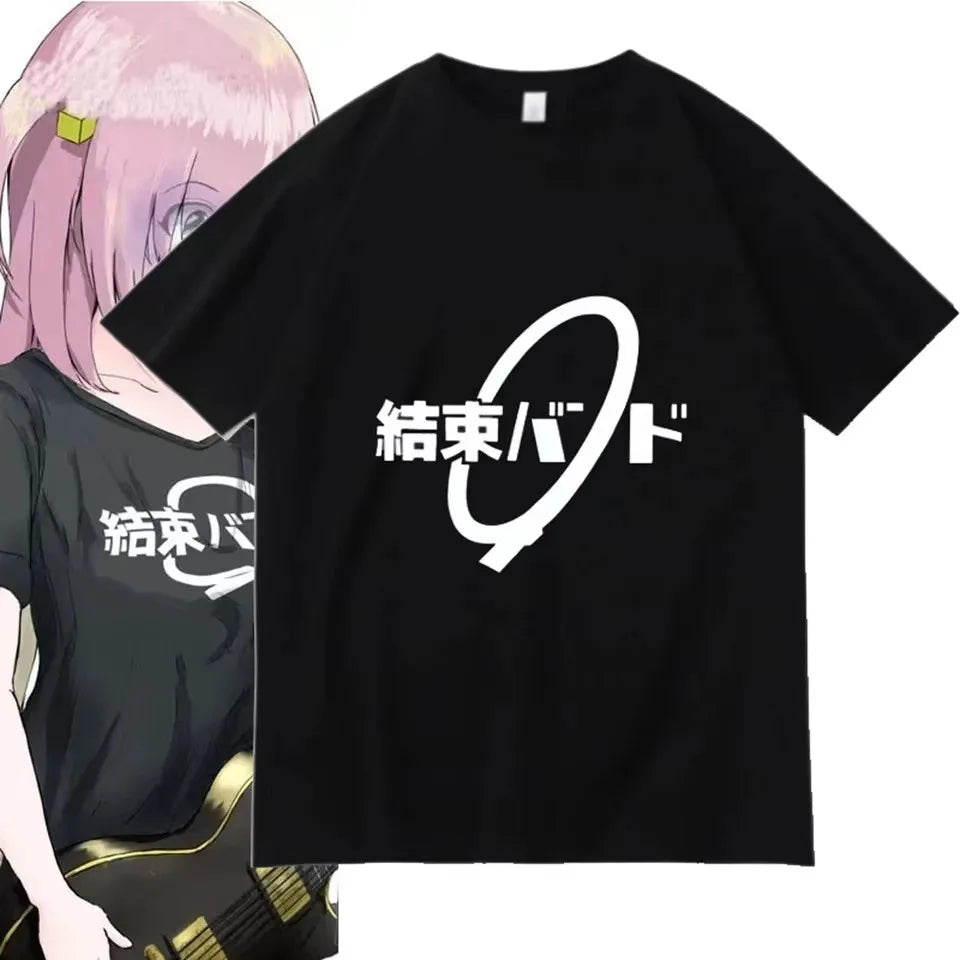 Unisex Anime Cos BOCCHI the ROCK Hitori Gotoh Ljichi Nijika Cotton Casual Short T-Shirt Tee