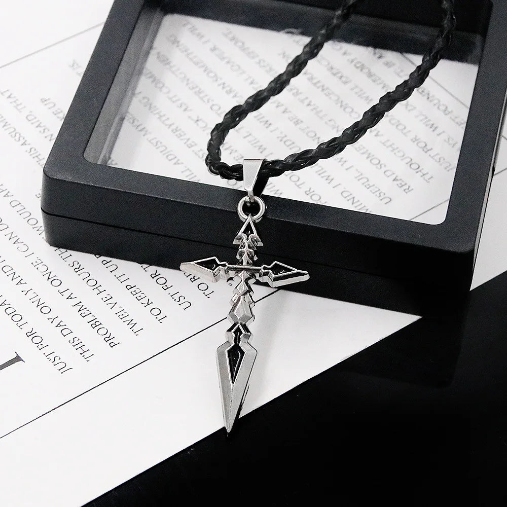 Anime Fate Stay Night Necklace Fate Zero Saber Emiya Cross Pendant Necklace for Women Men Accessories Manga Jewelry Gift