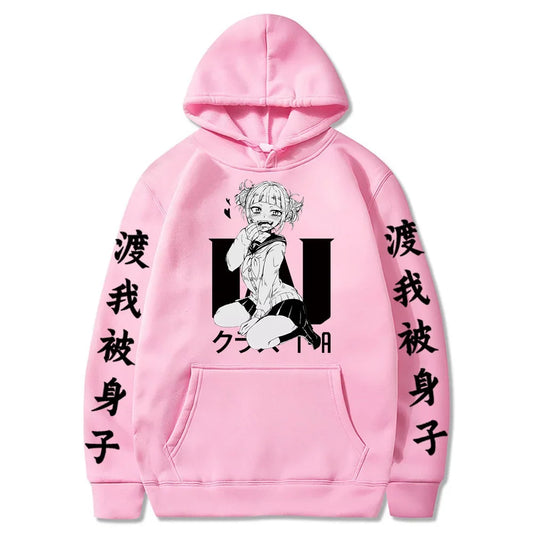 Japan Anime My Hero Academia Himiko Toga Cross My Body Hoodies Sweatshirts Loose Boku No Hero Academia for Woman/Man Hooded