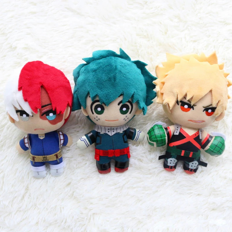 15CM My Hero Academia Anime Izuku Midoriya Katsuki Bakugou Shouto Todoroki Plush Pendant Toy Soft Plush Doll Gift