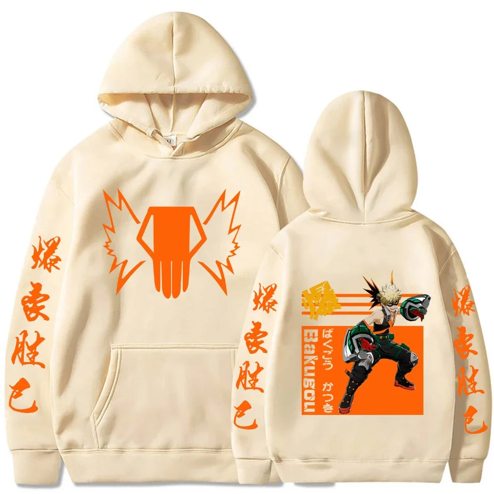 Anime My Hero Academia Katsuki Bakugou  Hoodies Women or Men Graphics Sweatshirts