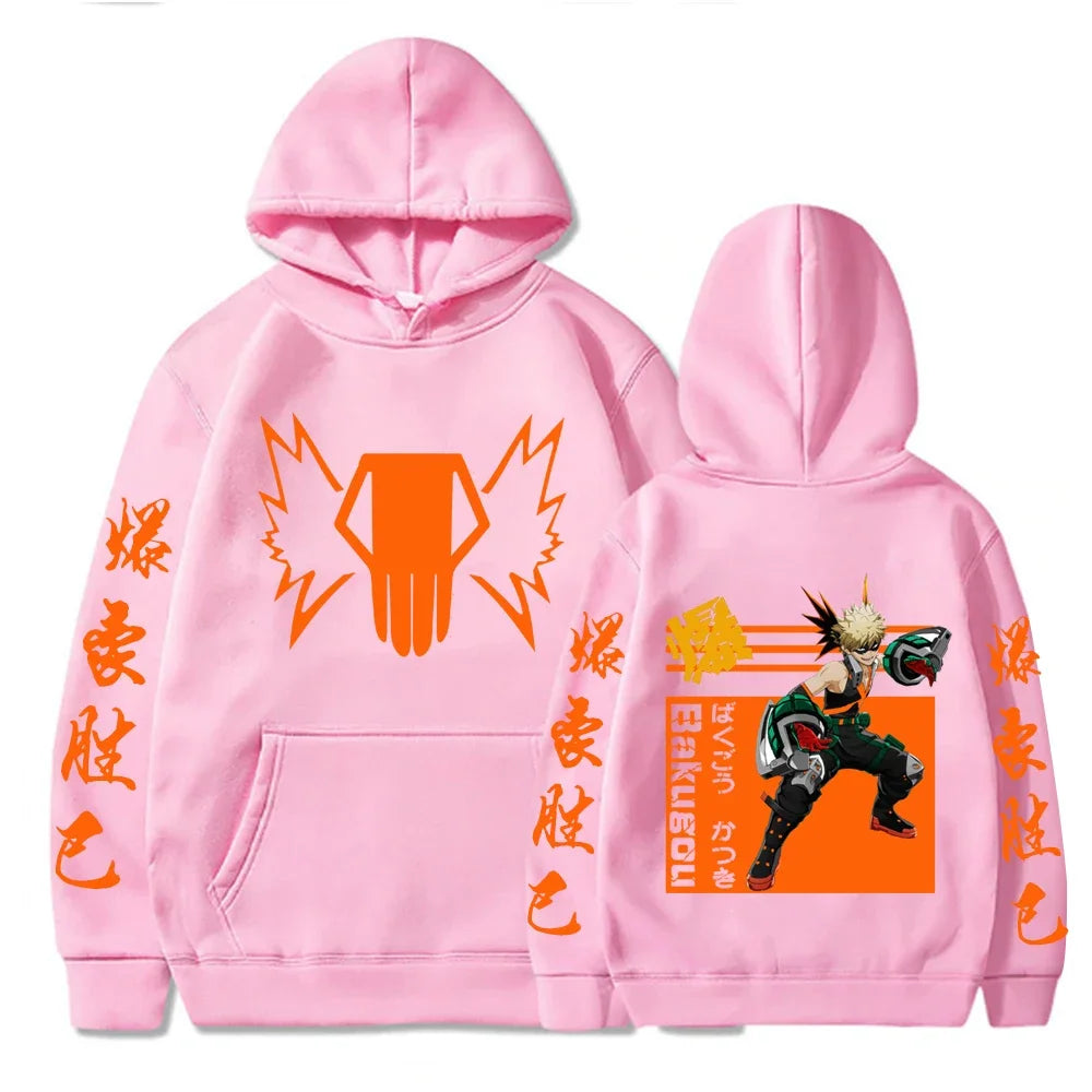 Anime My Hero Academia Katsuki Bakugou  Hoodies Women or Men Graphics Sweatshirts